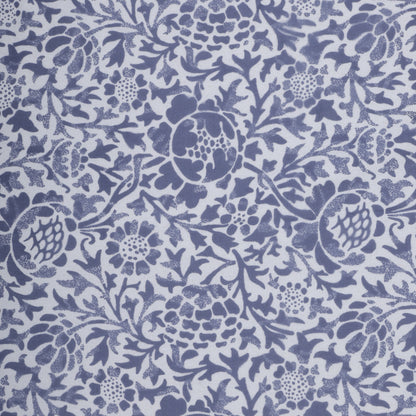 PREMIUM ORGANIC COTTON REVERSIBLE DOHAR - THREE-LAYERED BOTANICAL & GEOMETRIC PATTERN WITH PRUSSIAN BLUE HUE AND INSULATING  FOR ALL-WEATHER COMFORT.