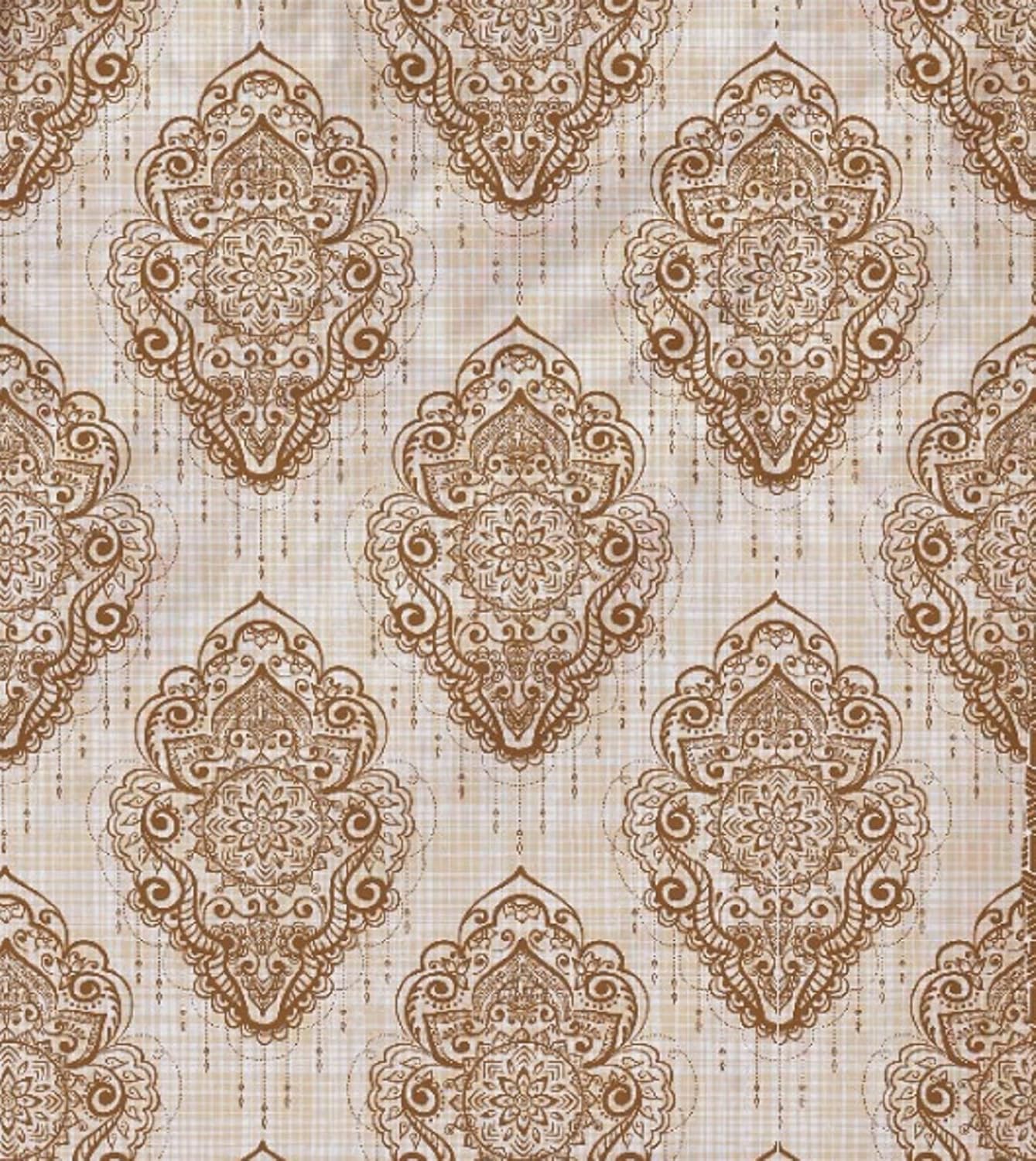 PREMIUM ORGANIC COTTON REVERSIBLE DOHAR - THREE-LAYERED SANGARENI & GEOMETRIC PATTERN WITH GOLDEN MAHOGANY IMPERIAL TOPAZ HUE AND INSULATING  FOR ALL-WEATHER COMFORT.