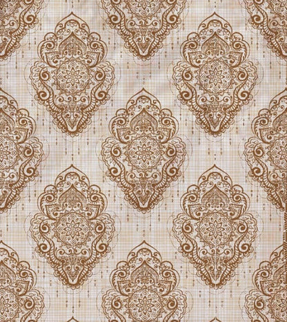 PREMIUM ORGANIC COTTON REVERSIBLE DOHAR - THREE-LAYERED SANGARENI & GEOMETRIC PATTERN WITH GOLDEN MAHOGANY IMPERIAL TOPAZ HUE AND INSULATING  FOR ALL-WEATHER COMFORT.