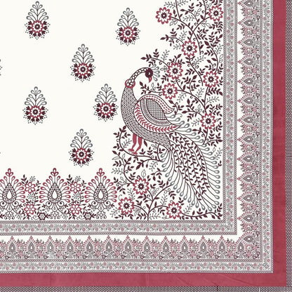 PREMINUM, AUTHENTIC TRIBAL WING CREATURE WITH ROYAL MAROON BELL BORDER BEDSHEET