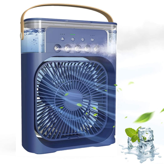 Portable Air Conditioner Fan, 3 In 1 Ice Mist Mini Evaporative Portable Air Cooler with LED nightlight, Timer, 3 Wind Speeds and 3 Spray Modes for for Home Office Bedroom Table and Desktop