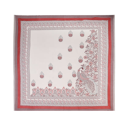 PREMINUM, AUTHENTIC TRIBAL WING CREATURE WITH ROYAL MAROON BELL BORDER BEDSHEET