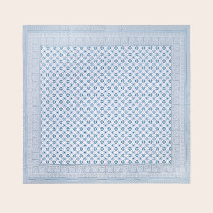ANTIQUE PRUSSIAN BLUE SUPERNOVA STAR PATTERN IN MATHEMATICAL ABSTRACT PREMIUM ORGANIC COTTON BEDSHEET COLLECTION.